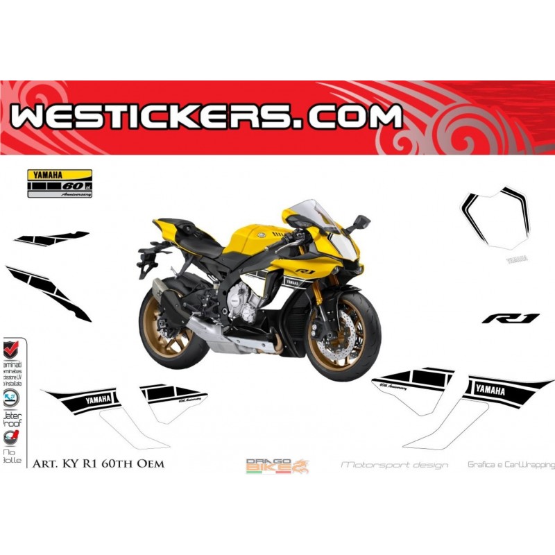 yamaha r1 Kit adesivi stickers decalcomanie moto