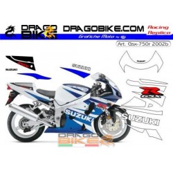 Stickers Kit Suzuki GSX-R 750 2002 Blu/ white