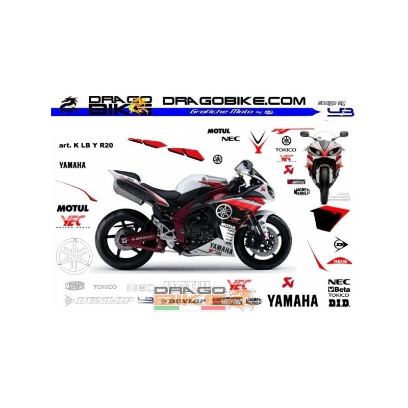 Pack 4 stickers YAMAHA logo 20 cm type B YAMAHA by MB2S