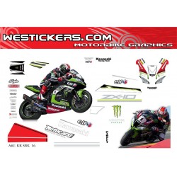 KAWASAKI SBK 2016 REPLICA RACE STICKERS KIT