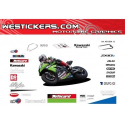 Kit de pegatinas réplica de Kawasaki SBK 2012 Race