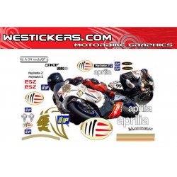 Kit adhesivos Aprilia MotoGP 2004 sin logo