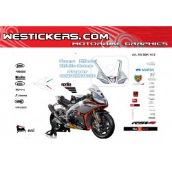 Adhesivos Moto Aprilia SBK RSV4 2014 Cromo