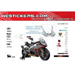 Stickers Kit Aprilia SBK RSV4 2014 Chrome