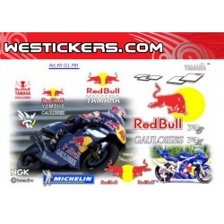 Caja Adhesivas Motos Yamaha Redbull 500 GP 2001