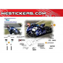 Caja Adhesivas Motos Kit Yamaha Supersport 2002 Belgrada Team