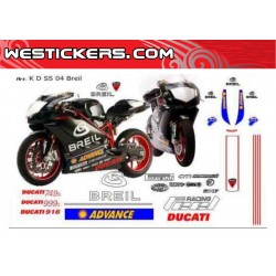 Kit Adesivi Moto Ducati SuperSport Breil team 2004