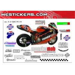 KIT ADESIVO RACE REPLICA DUCATI SBK INGLESE 2004 MONSTERMOB