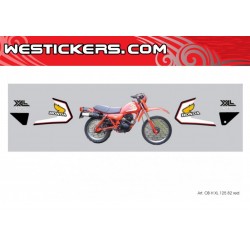 Motorbike Stickers Kit Honda 125 xl  rossa 1982 Classic Line ( Red)