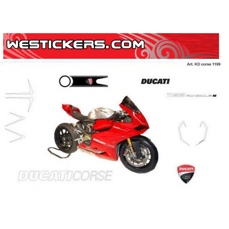 Adesivi Stickers Kit Ducati 1199 Panigale Corse FACILE APPLICAZIONE ALTA QUALITA 