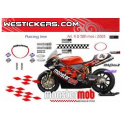 Kit adesivi Ducati 998 SBK inglese 2003 Monstermob