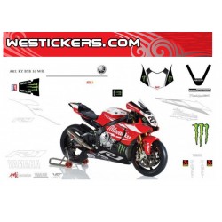 Adhesivos Moto Yamaha BSB Milwaukee Team Rojo