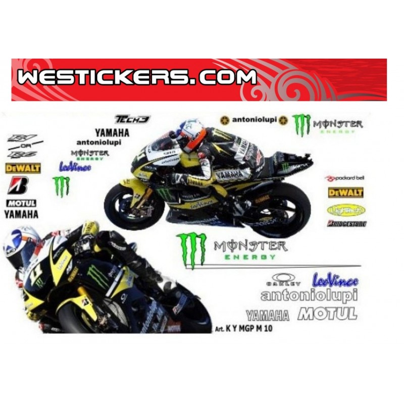 Mars Tutor Moralsk Motorbike Stickers Replica Yamaha MotoGP 2010 Monster Team