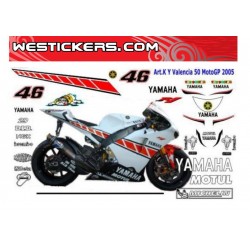 Stickers Kit Yamaha MotoGP 50 Anniversary Valencia 2005