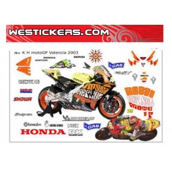 Stickers kit Honda MotoGP Valencia 2003