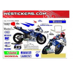 Stickers kit Race Replica Honda SBK Ten Kate 2006 Logo no-smoke