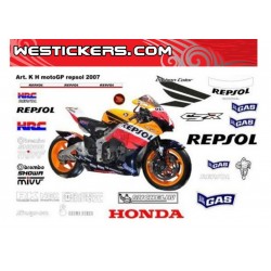 Stickers Kit Race Replica Honda MotoGp Team Repsol 2007