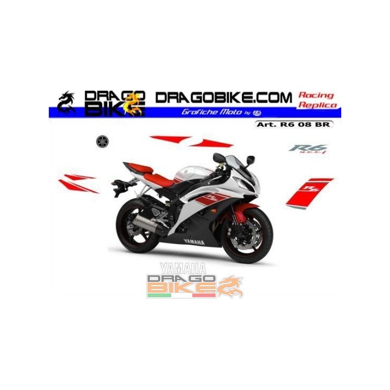 hambruna alabanza entrenador Motorcycles Graphics Yamaha R6 2008 White/red