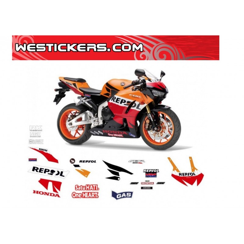 En contra Industrializar escándalo Motorbike Stickers Kit Honda Originale CBR 600 2013 HRC Repsol