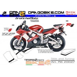 Kit Adesivo moto Yamaha R6 2002 rossa