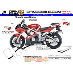 Kit Adhesivo moto Yamaha R6 2002 roja