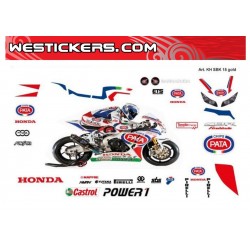 Motorbike Stickers Kit  Honda  SBK 2015 Gold